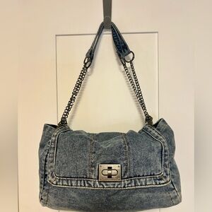 Amazon Blue Denim Shoulder Bag with Chain Straps